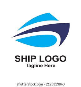 ship logo vector on white background