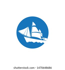 ship logo vector template icon