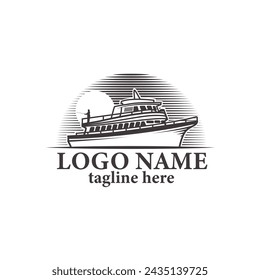 Ship logo, vintage, retro, boat vector