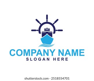 Logotipo do navio, ícone de barco de iate, logotipo do navio de carga e contêiner, ícone de transporte de frete, logótipo de serviço de logística e entrega, logotipo de viagem de transporte marítimo, ícone de navio de cruzeiro, ícone de navio de mar