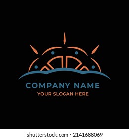 Ship logos for travel agencies, for to use in different designs for sailors, fishing, boating, shipping, delivering