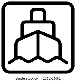 Ship logotype for seaport and logistics layout