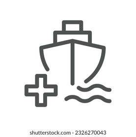 Ship management related icon outline and linear vector.