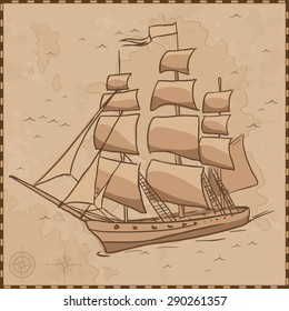 ship map vintage