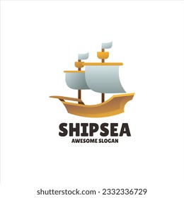 ship mascot illustration logo design