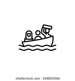 ship migration outline icon. element of migration illustration icon. signs, symbols can be used for web, logo, mobile app, UI, UX