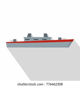 Ship military icon. Flat illustration of ship military vector icon for web