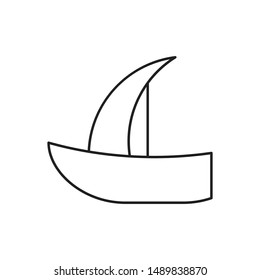 Ship minimal line icon vector
