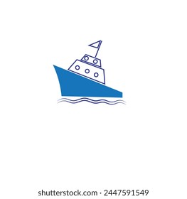 ship minimalist illustration or logo