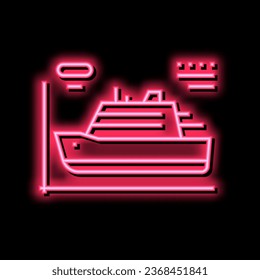 ship modeling neon light sign vector. ship modeling sign. isolated symbol illustration