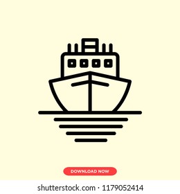Ship modern vector style. Ship icon for web and app. Ship sea icon concept. Boat icon. 