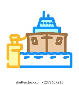 ship mooring marine color icon vector. ship mooring marine sign. isolated symbol illustration