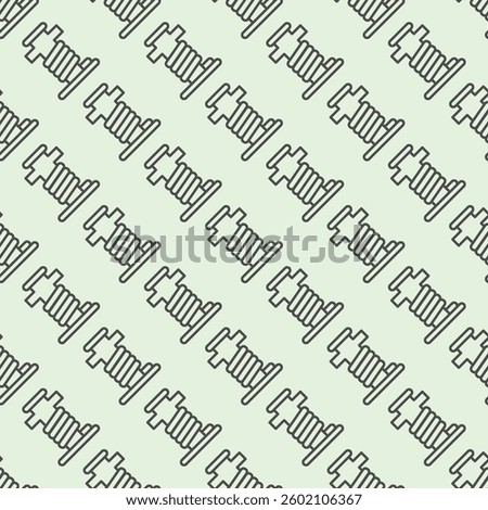 Ship mooring pillar line seamless pattern, marine port theme. Vector graphics. Pipe pole with rope sign with background, repeat line icon