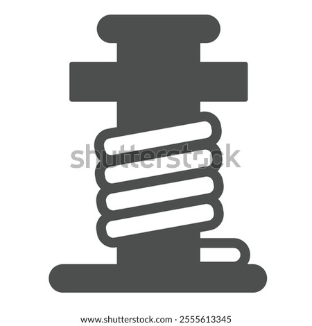 Ship mooring pillar solid icon, marine port concept. Vector graphics. Pipe pole with rope sign on white background, glyph style icon for mobile or web design