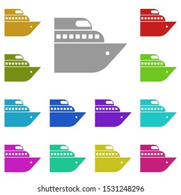 ship multi color icon. Simple glyph, flat vector of universal icons for UI and UX, website or mobile application