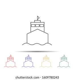 Ship multi color style icon. Simple thin line, outline vector of transport icons for ui and ux, website or mobile application