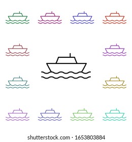 Ship multi color style icon. Simple thin line, outline vector of summer icons for ui and ux, website or mobile application