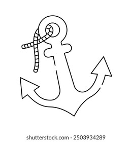 Ship nautical equipment, modern icon of anchor, anchor hook