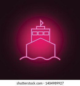 Ship neon icon. Elements of Transport set. Simple icon for websites, web design, mobile app, info graphics