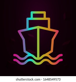 Schiff-Symbol im Stile des Nolan. Einfache dünne Linie, Vektorillustration der Navigationssymbole für i und ux, Website oder mobile Anwendungen