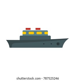 Ship ocean icon. Flat illustration of ship ocean vector icon isolated on white background