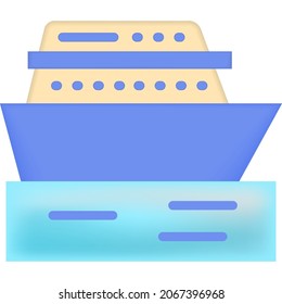 Ship, ocean icon. Simple color vector elements of vacation icons for ui and ux, website or mobile application on white background