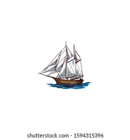 Ship with ocean liner vector.illustration