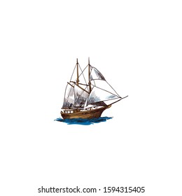 Ship with ocean liner vector.illustration