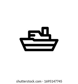 Ship Ocean Outline Icon Logo Vector Illustration
