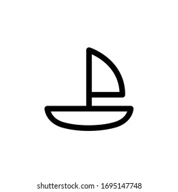 Ship Ocean Outline Icon Logo Vector Illustration
