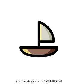 Ilustración vectorial del logotipo del icono de contorno del océano de envío
