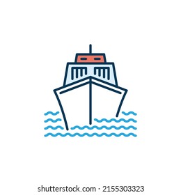 Ship in Ocean vector concept modern creative icon or sign