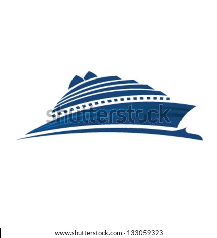 Ship on blue ocean