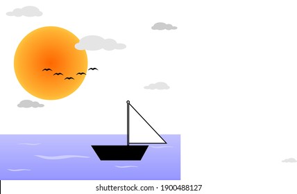 ship on the high seas when the sun rises beautifully