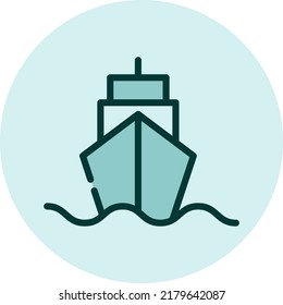 Barco en el agua, ilustración, vector en un fondo blanco.