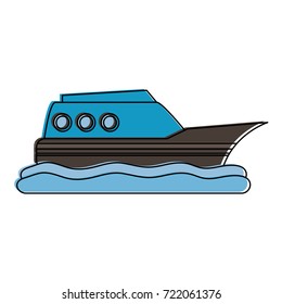 Ship On Water Sideview Icon Image 