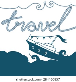 Ship on the waves