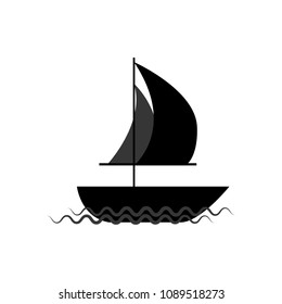 Ship on waves illustration