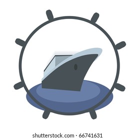 ship on white background