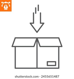 Icono de línea de pedido de envío, ícono de estilo de esquema para Sitio web o App móvil, comercio electrónico y marketing, ícono de Vector de servicio de entrega, Ilustración vectorial simple, Vector gráfico con trazos editables.