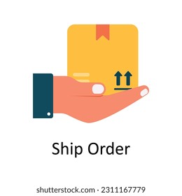 Ship Order Vector  Flat Icon Design illustration. Ecommerce and shopping Symbol on White background EPS 10 File