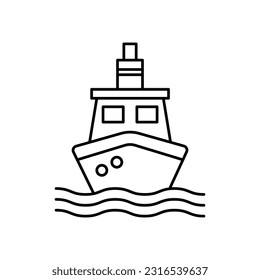 Ship Outline Vector Icon that can easily edit or modify

