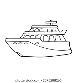 ship outline vector illustration,isolated on white background,top view