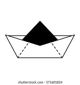 ship paper toy icon vector illustration design