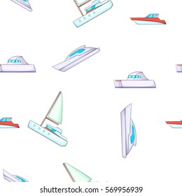 Ship pattern. Cartoon illustration of ship vector pattern for web design