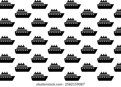 Ship pattern on white background . Ship background . Vector illustration