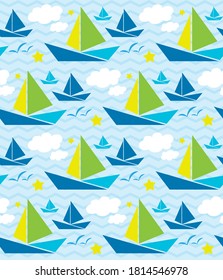 Ship pattern for scrap booking or textile