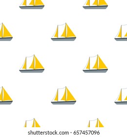 Ship pattern seamless background in flat style repeat vector illustration