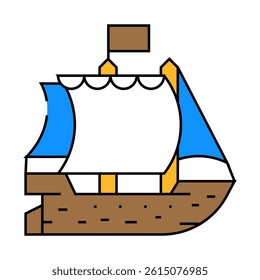 ship pirate line icon vector. ship pirate sign. isolated symbol illustration