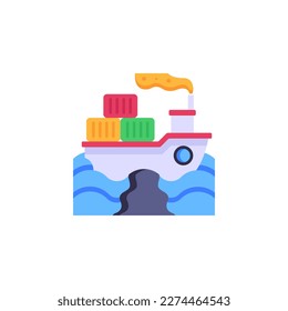 A ship pollution icon, perfect editable graphic